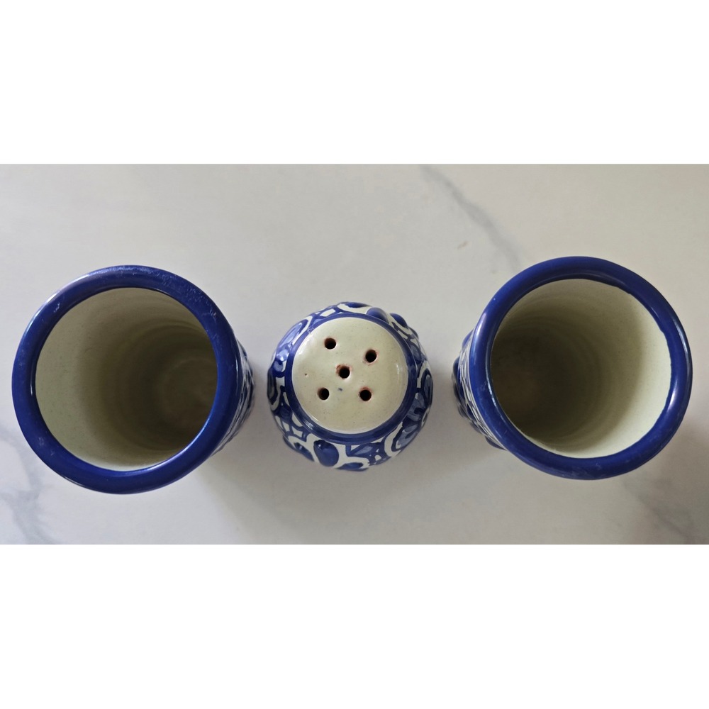 Handmade Talavera Pottery Set Tequila Shot Glasses Plate Salt Shaker - Picture 6 of 7